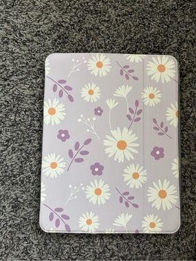 iPad Purple Floral Case - Protective Cover with Daisy Pattern